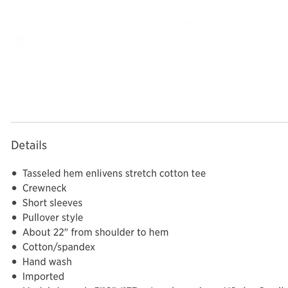 White T-shirt with tassel hem - Picture 7 of 7